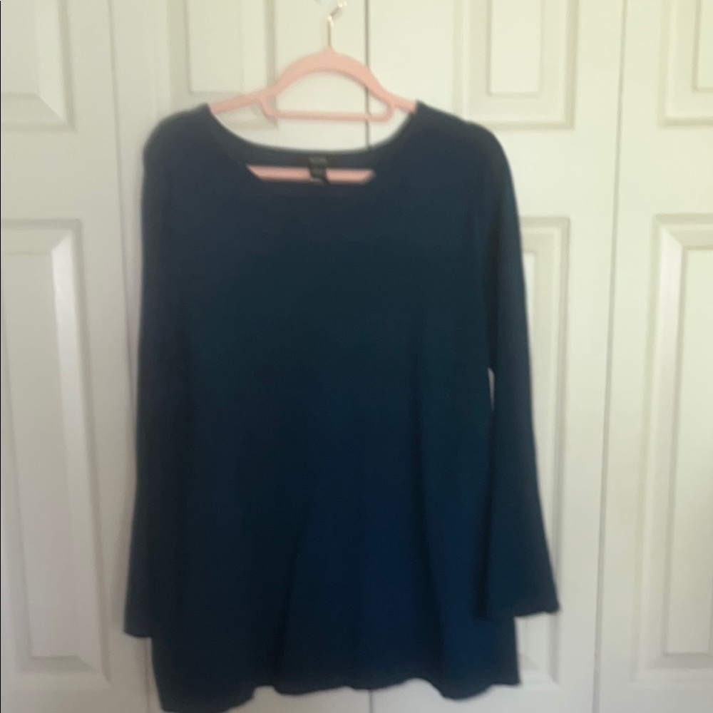 Alfani Blue Boxy Long Sleeve Tunic Size Large